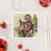 Merry Santa Claus Tree Classic Illustration Serviette (Beispiel)