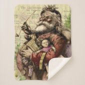 Merry Santa Claus Tree Classic Illustration Sherpadecke (Vorderseite)