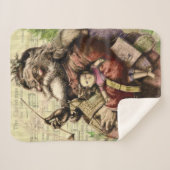 Merry Santa Claus Tree Classic Illustration Sherpadecke (Vorderseite (Horizontal))