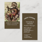 Merry Santa Claus Tree Classic Illustration Visitenkarte (Vorne/Hinten)