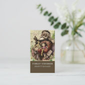 Merry Santa Claus Tree Classic Illustration Visitenkarte (Stehend Vorderseite)