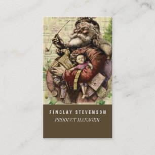 Merry Santa Claus Tree Classic Illustration Visitenkarte