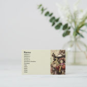 Merry Santa Claus Tree Classic Illustration Visitenkarte (Stehend Vorderseite)