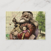 Merry Santa Claus Tree Classic Illustration Visitenkarte (Rückseite)