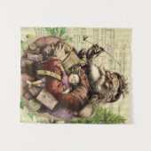 Merry Santa Claus Tree Classic Illustration Wandteppich (Vorderseite (Horizontal))