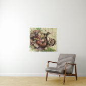 Merry Santa Claus Tree Classic Illustration Wandteppich (Beispiel (Horizontal))