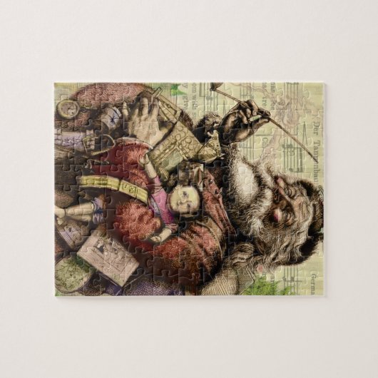Merry Santa Claus und der Weihnachtsbaum Puzzle (Horizontal)