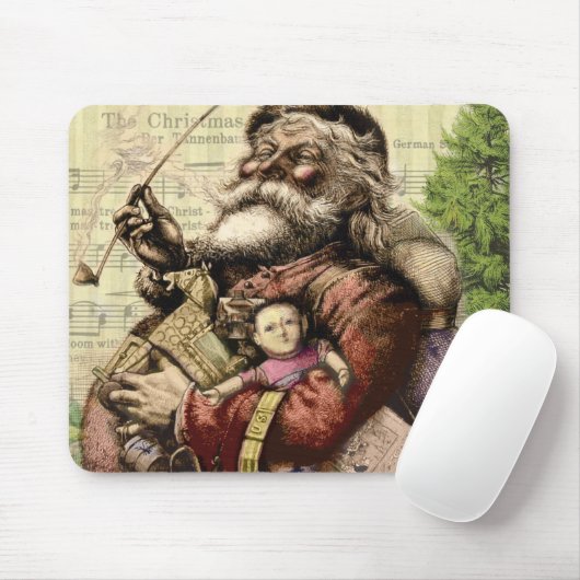 Merry Santa Claus Weihnachtsbaum Vintag Mousepad (Mit Mouse)