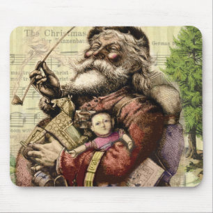 Merry Santa Claus Weihnachtsbaum Vintag Mousepad