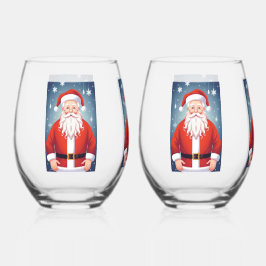 Merry Santa Claus Weinglas Ohne Stiel