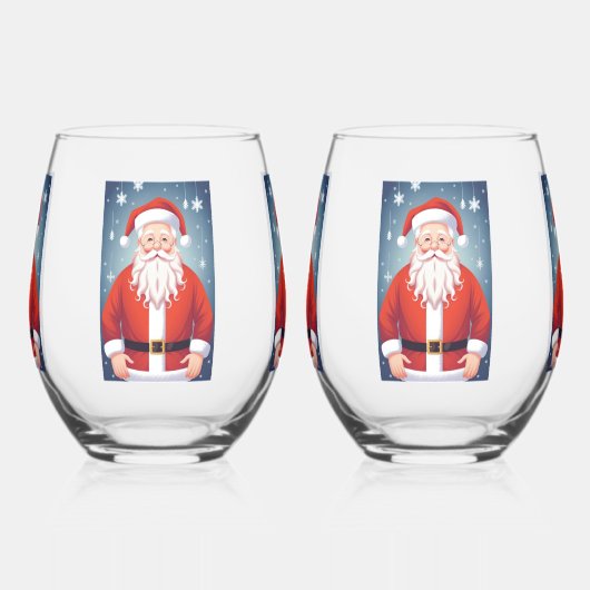 Merry Santa Claus Weinglas Ohne Stiel (Links)