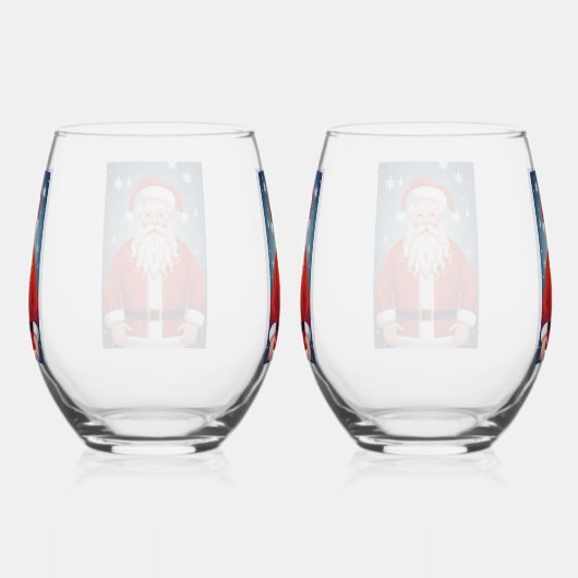 Merry Santa Claus Weinglas Ohne Stiel (Rechts)