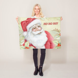 Merry Santa Clause   Wasserfarbe Fleecedecke
