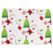 Merry Santa Red und Green Große Geschenktüte (Rückseite)