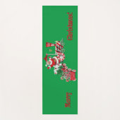 Merry Santa Riding Peppermint Candy Train Letters Yogamatte (Vorderseite)