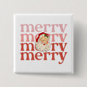 Merry Santa Weihnachten Button (Vorderseite)