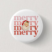 Merry Santa Weihnachten Button (Vorderseite)