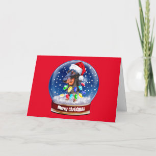 Merry Sausage Christmas wiener dog Holiday Card Feiertagskarte
