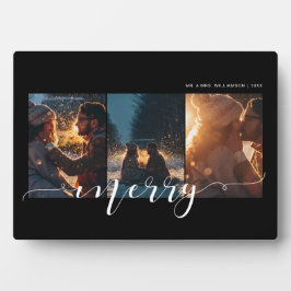 Merry Script Couple Drei Foto Layout Keepake Fotoplatte