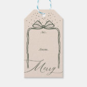 Merry Script elegant Chic Weihnachtsbow To & From Geschenkanhänger (Vorderseite)