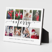 Merry Script Family Foto Keepake Collage Plaque Fotoplatte (Seite)