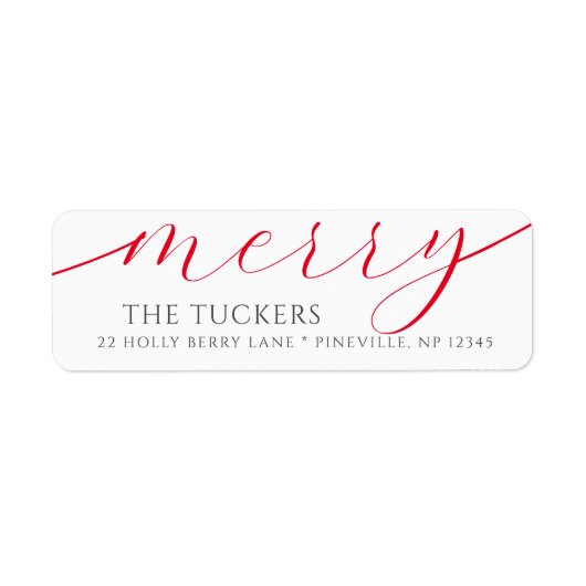 MERRY Script Festive Weihnachtsfeier Rücksendeadre (Vorne)