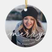 Merry Script | FOTO Keramik Ornament (Vorne)