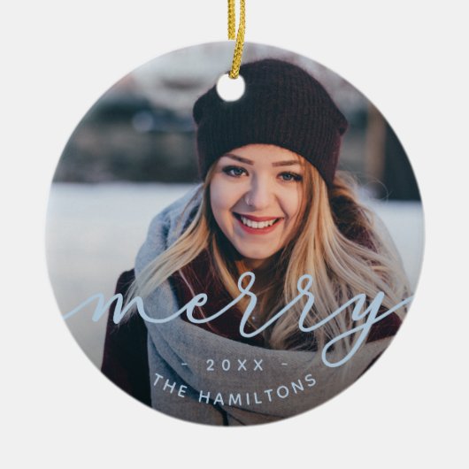 Merry Script | FOTO Keramik Ornament (Vorne)