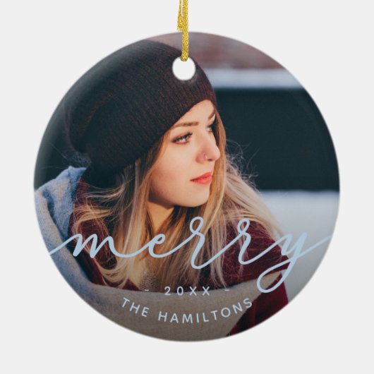 Merry Script | FOTO Keramik Ornament (Hinten)