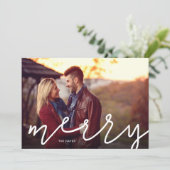 Merry Script-Foto-Overlay Feiertagskarte (Stehend Vorderseite)