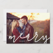 Merry Script-Foto-Overlay Feiertagskarte (Vorderseite)