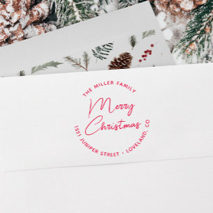 Merry Script Simple Christmas Rücksendeadresse Permastempel