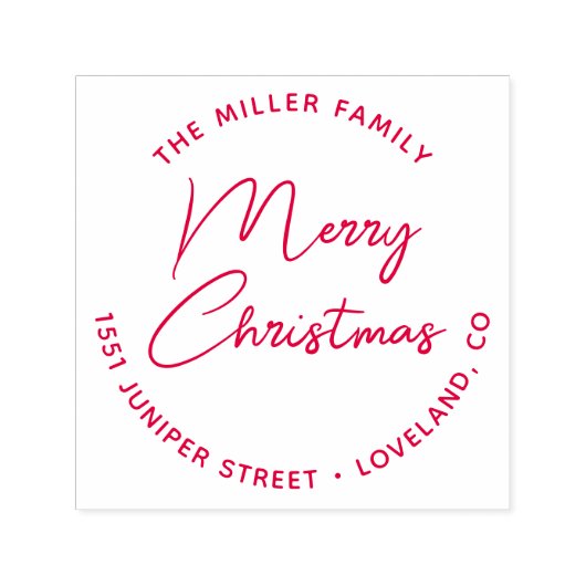 Merry Script Simple Christmas Rücksendeadresse Permastempel (Design)