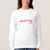 Merry Script Typografie Minimalistisch Weihnachten Sweatshirt (Vorderseite)