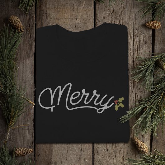 Merry Script Typografie Minimalistisch Weihnachten Sweatshirt