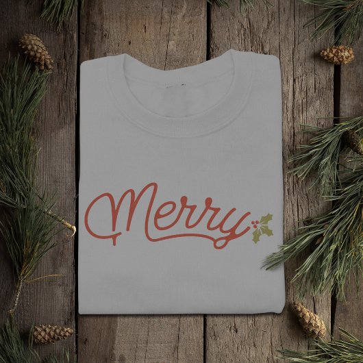 Merry Script Typografie Minimalistisch Weihnachten Sweatshirt