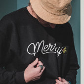 Merry Script Typografie Minimalistisch Weihnachten Sweatshirt