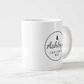 Merry Script Typografie Weihnachten Personalisiert Jumbo-Tasse (Vorderseite Rechts)