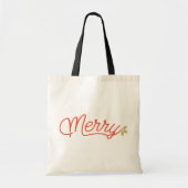 Merry Script Typografie Weihnachten Tragetasche (Vorne)