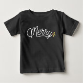 Merry Script Typography Minimalist Christmas Baby T-shirt (Vorderseite)