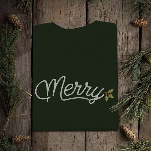 Merry Script Typography Minimalist Christmas Sweatshirt