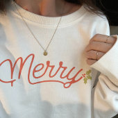 Merry Script Typography Minimalist Christmas Sweatshirt