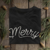 Merry Script Typography Minimalist Christmas  T-Shirt