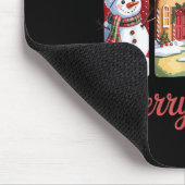Merry Season Festive Snowman Cat Gingerbread House Mousepad (Ecke)