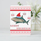 Merry Sharkmas Christmas Shark Card Karte (Stehend Vorderseite)
