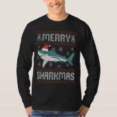 Merry Sharkmas Funny Christmas Shark Ugly Sweater T-Shirt (Vorderseite)