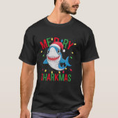 Merry Sharkmas Funny Christmas Shark Weihnachtsman T-Shirt (Vorderseite)