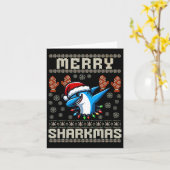 Merry Sharkmas Hai Christma Ugly Xmas Kinder Hai Karte (Gelbe Blume)