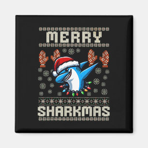 Merry Sharkmas Hai Christma Ugly Xmas Kinder Hai Magnet