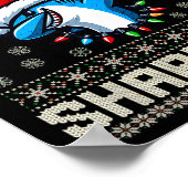 Merry Sharkmas Hai Christma Ugly Xmas Kinder Hai Poster (Ecke)